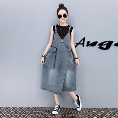 Váy yếm bò dánh rộng thời trang