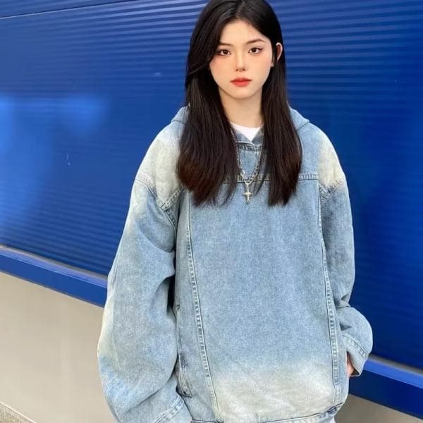 Áo hoodie denim