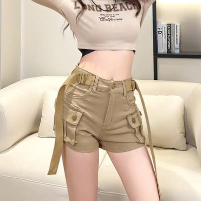 Quần short 2 túi phong cách worker style