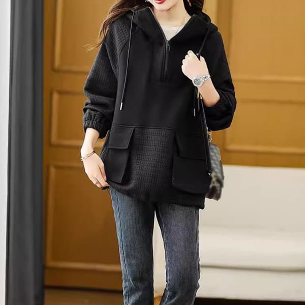 Áo hoocdie phối màu tương phản thanh lịch dễ kết hợp