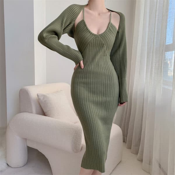 Set váy 2 dây dáng dài cổ điển