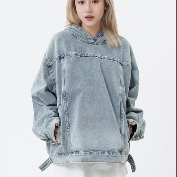 Áo hoocdie denim có mũ
