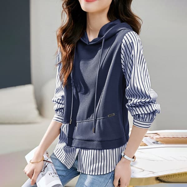 Áo hoodie giả hai mảnh