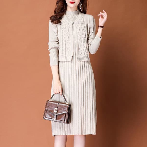 Set áo kèm váy dệt kim