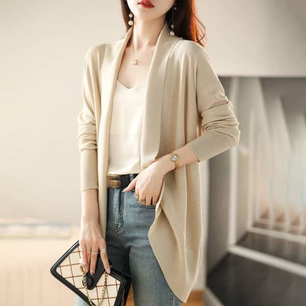 Áo cadigan dệt kim mỏng thanh lịch