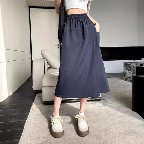 Quần giả váy ống rộng phong cách casual
