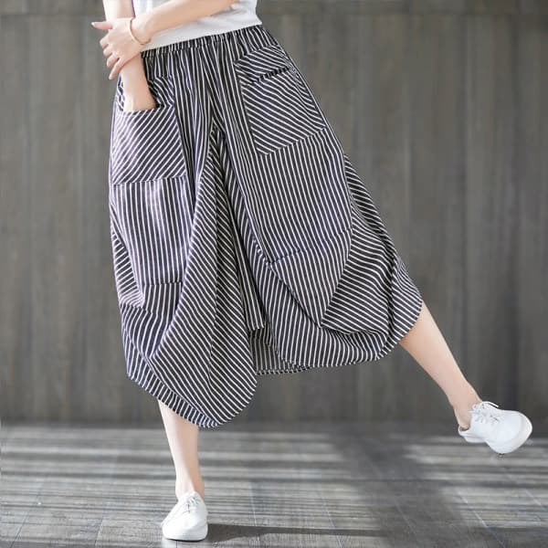 Quần ống bồng nghệ thuật phong cách casual
