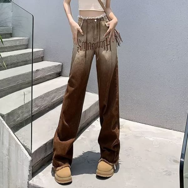Quần jeans ống rộng thời trang