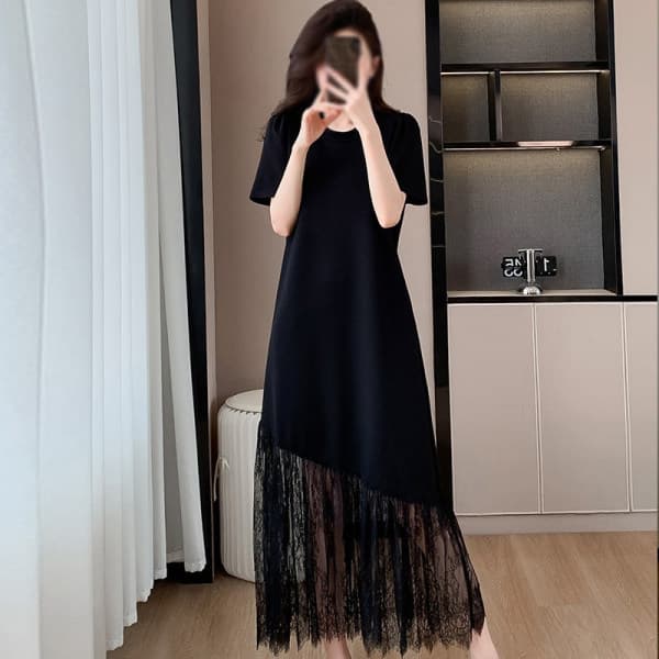 Váy liền phối ren cao cấp